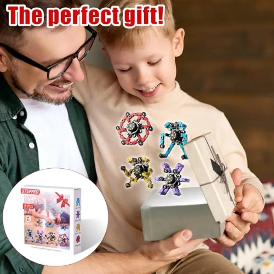 Transformable Spinners 4 Pack For Anxiety Relief