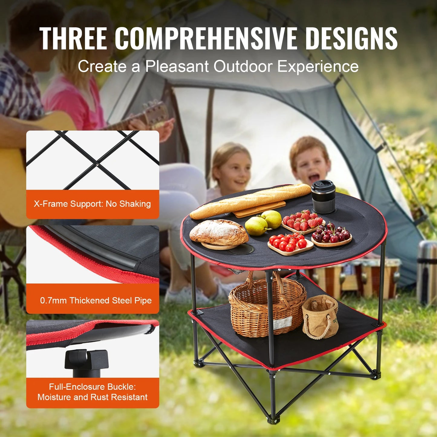 SucceBuy Folding Camping Table Ultra Compact Outdoor Table