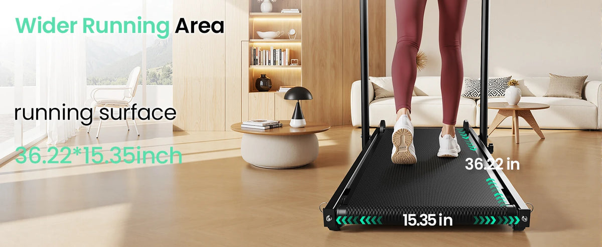 AKLUER Motorless Treadmill With LCD Monitor And Dual Flywheel