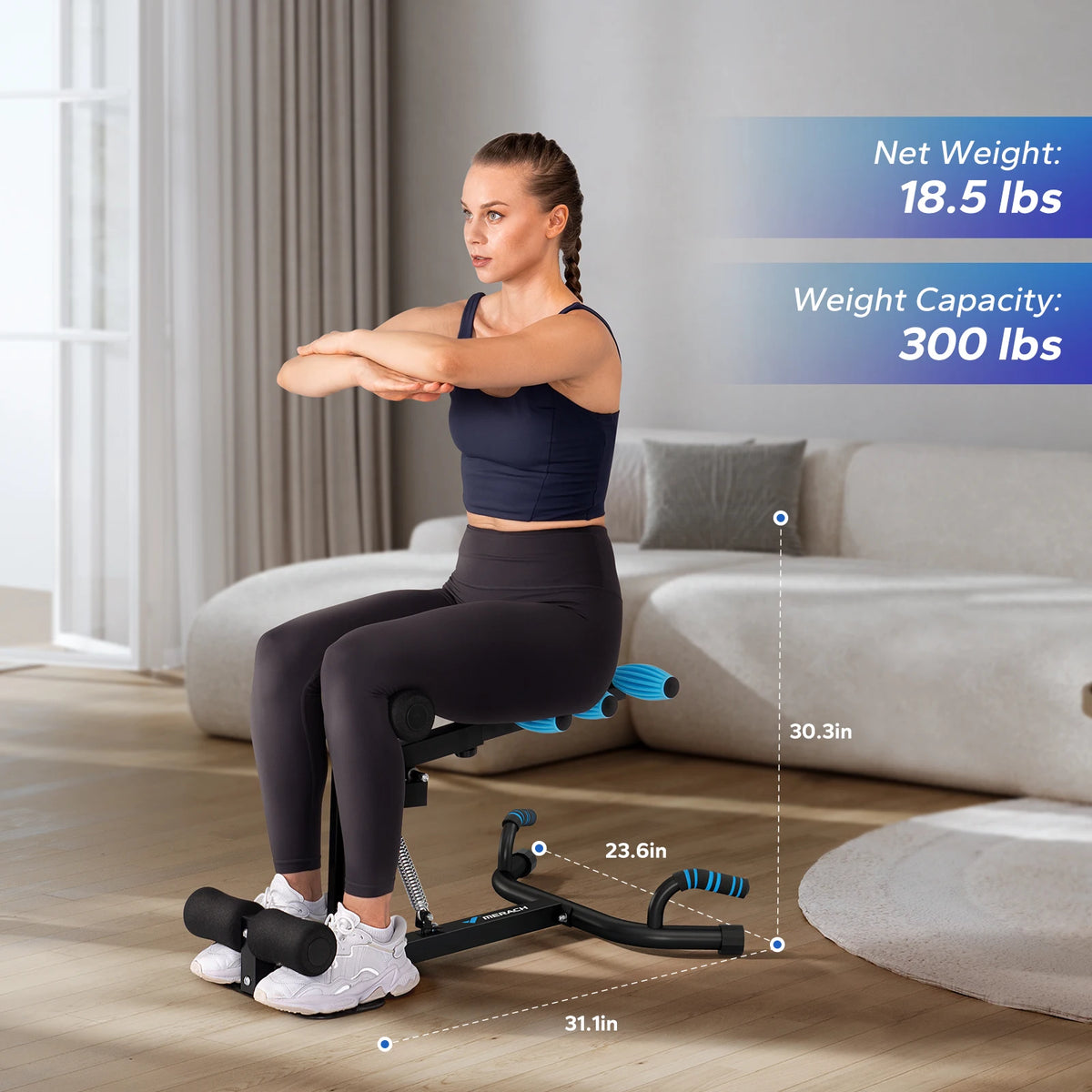 MERACH Adjustable Deep Squat Trainer for Core and Legs