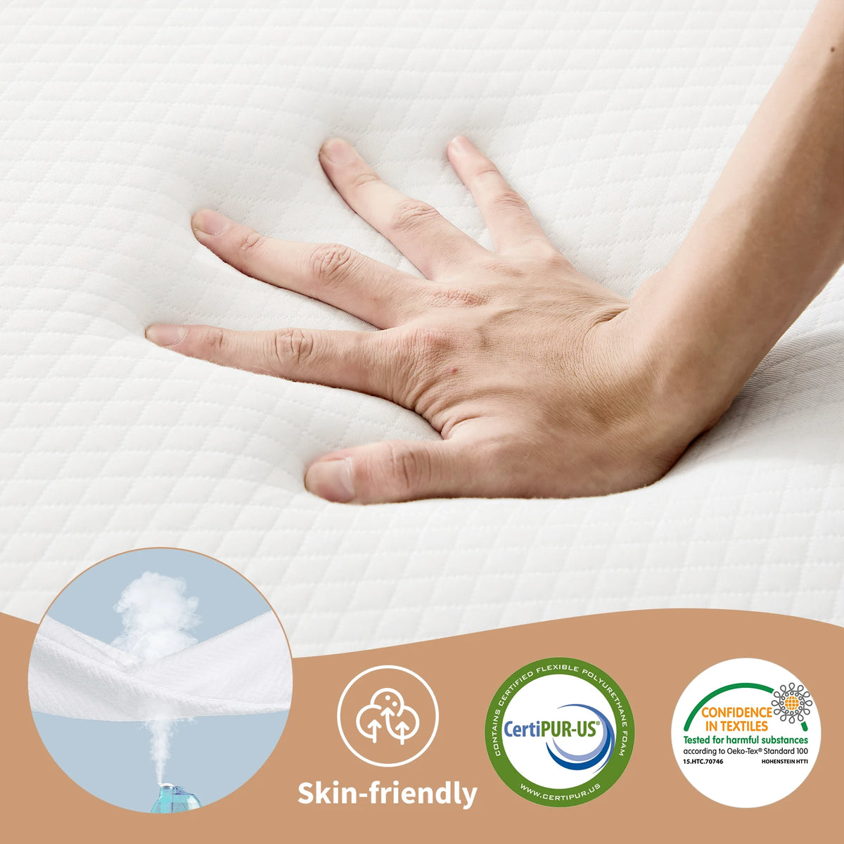 JHK Trifold Memory Foam Portable Floor Bed