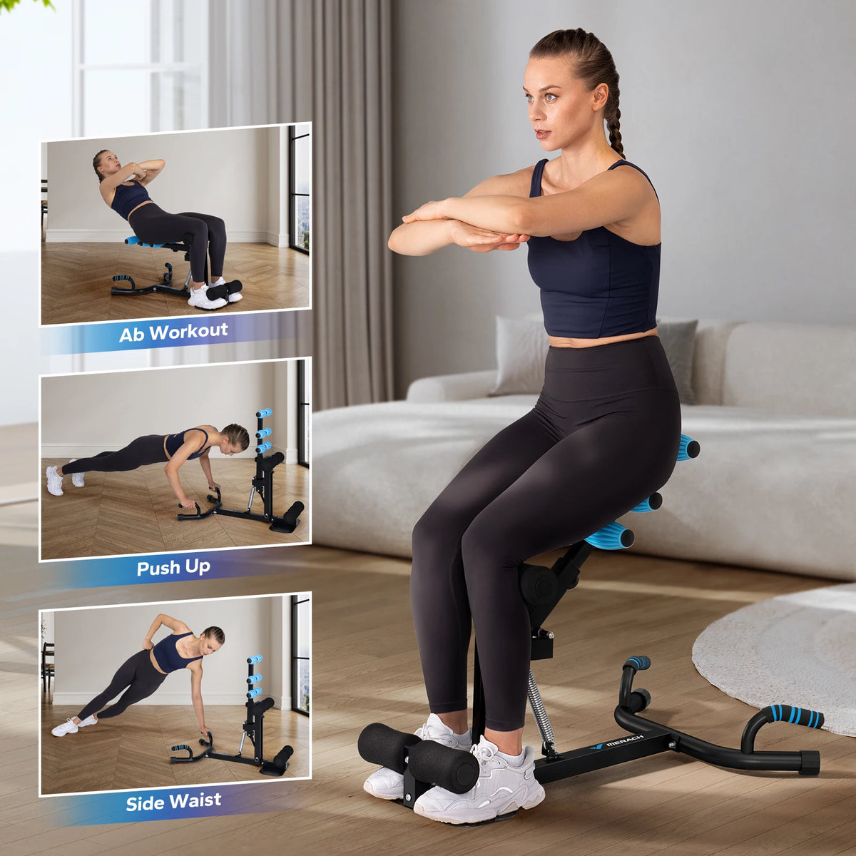 MERACH Adjustable Deep Squat Trainer for Core and Legs