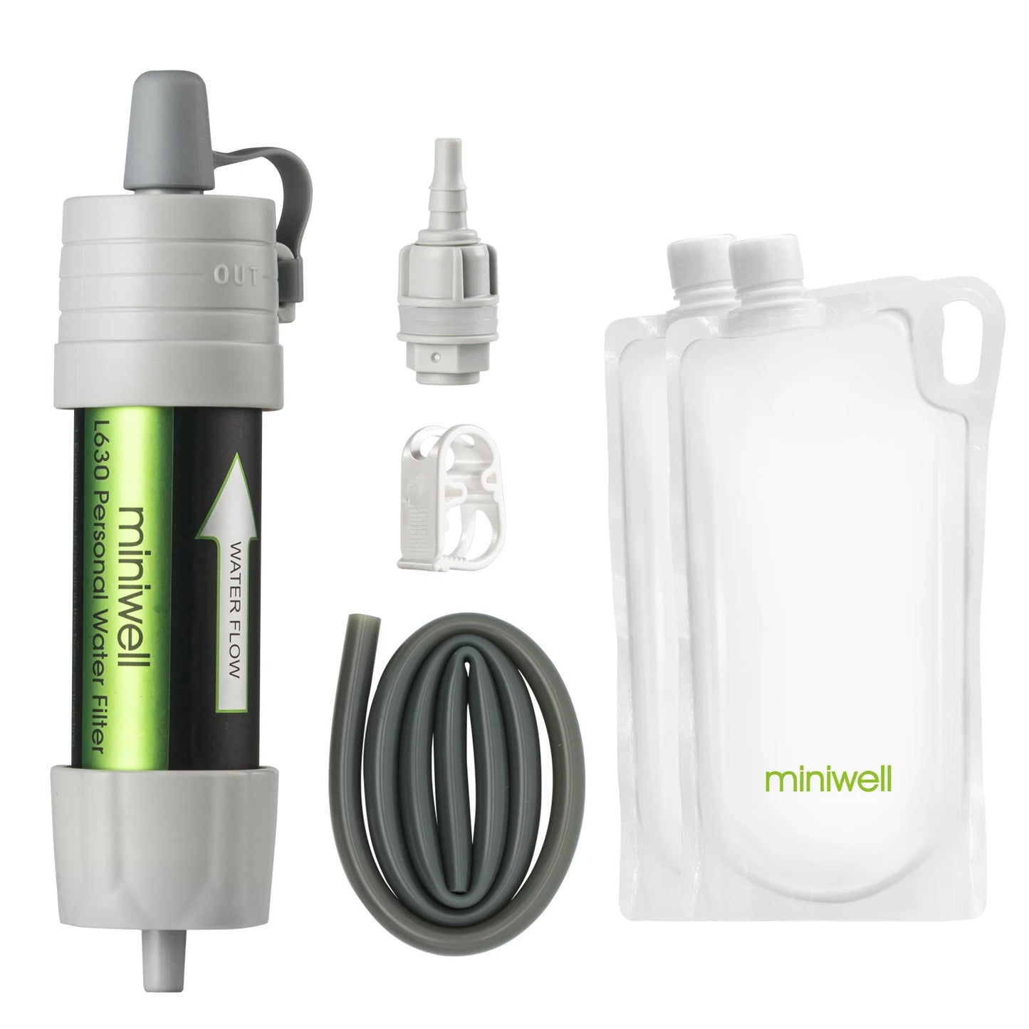 Miniwell Outdoor Gravity Water Filter for Hiking and Travel