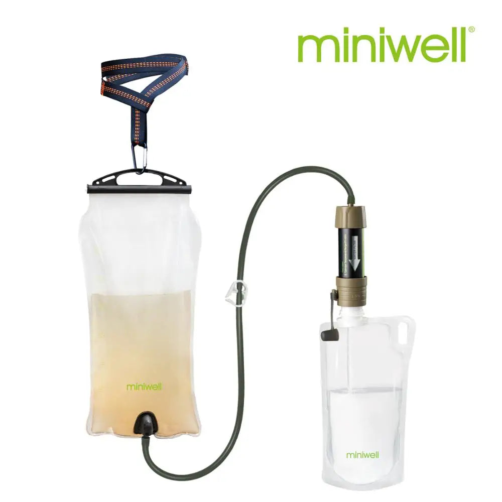 Miniwell Outdoor Gravity Water Filter for Hiking and Travel