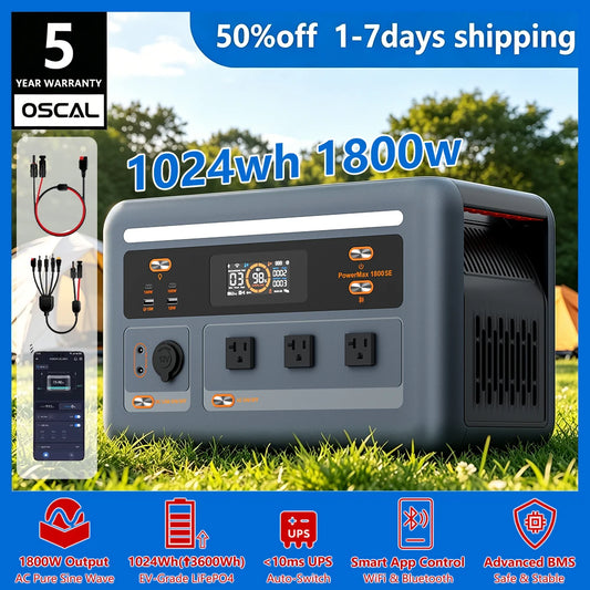 OSCAL Portable Power Station With Solar Charging