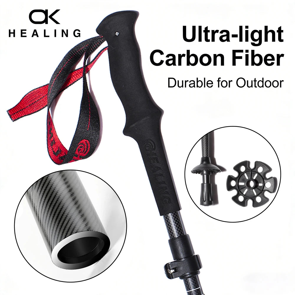 OKHEALING Ultralight Carbon Fiber Trekking Poles