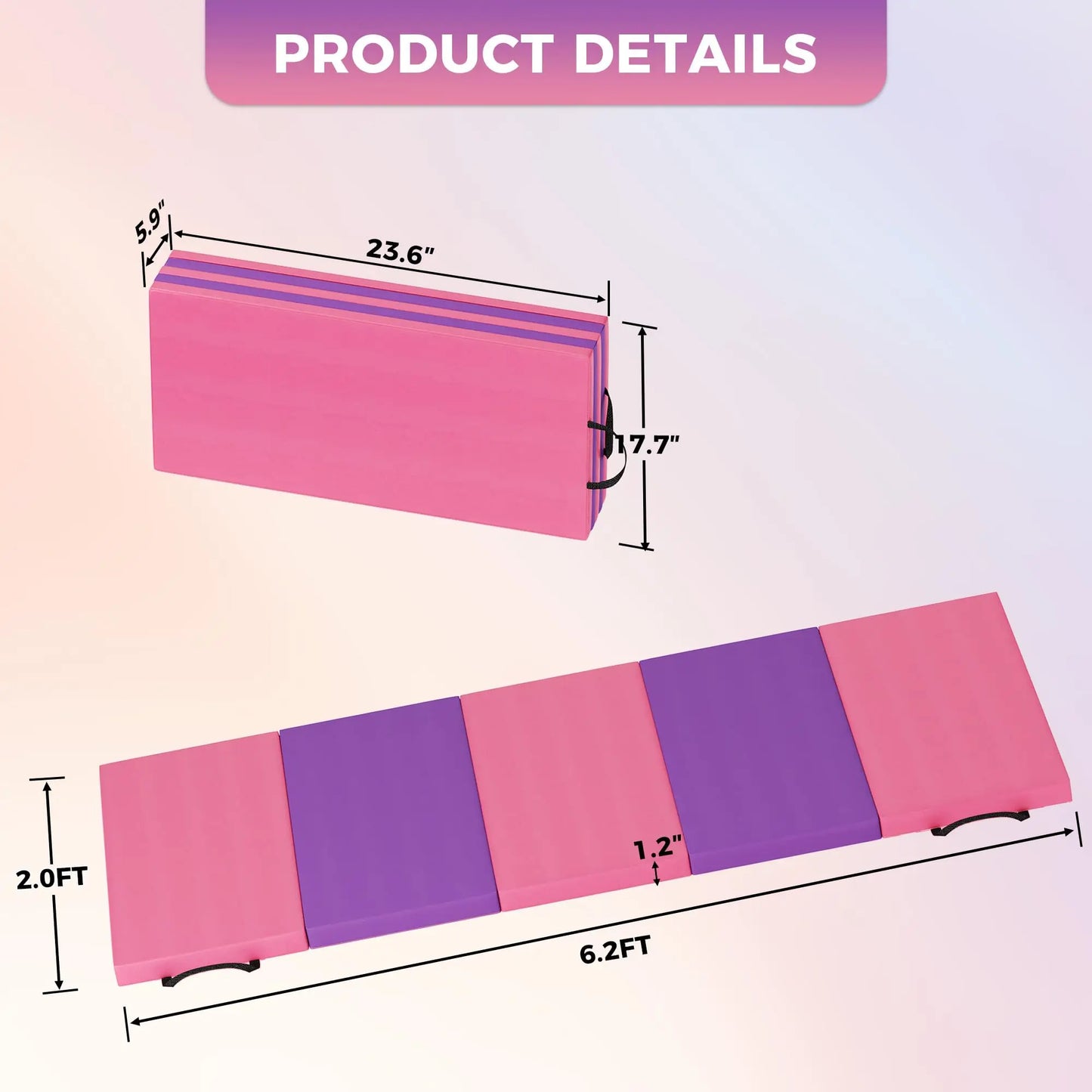 HiMISS Gymnastics Mat Exercise Tumbling Floor Pad For Home