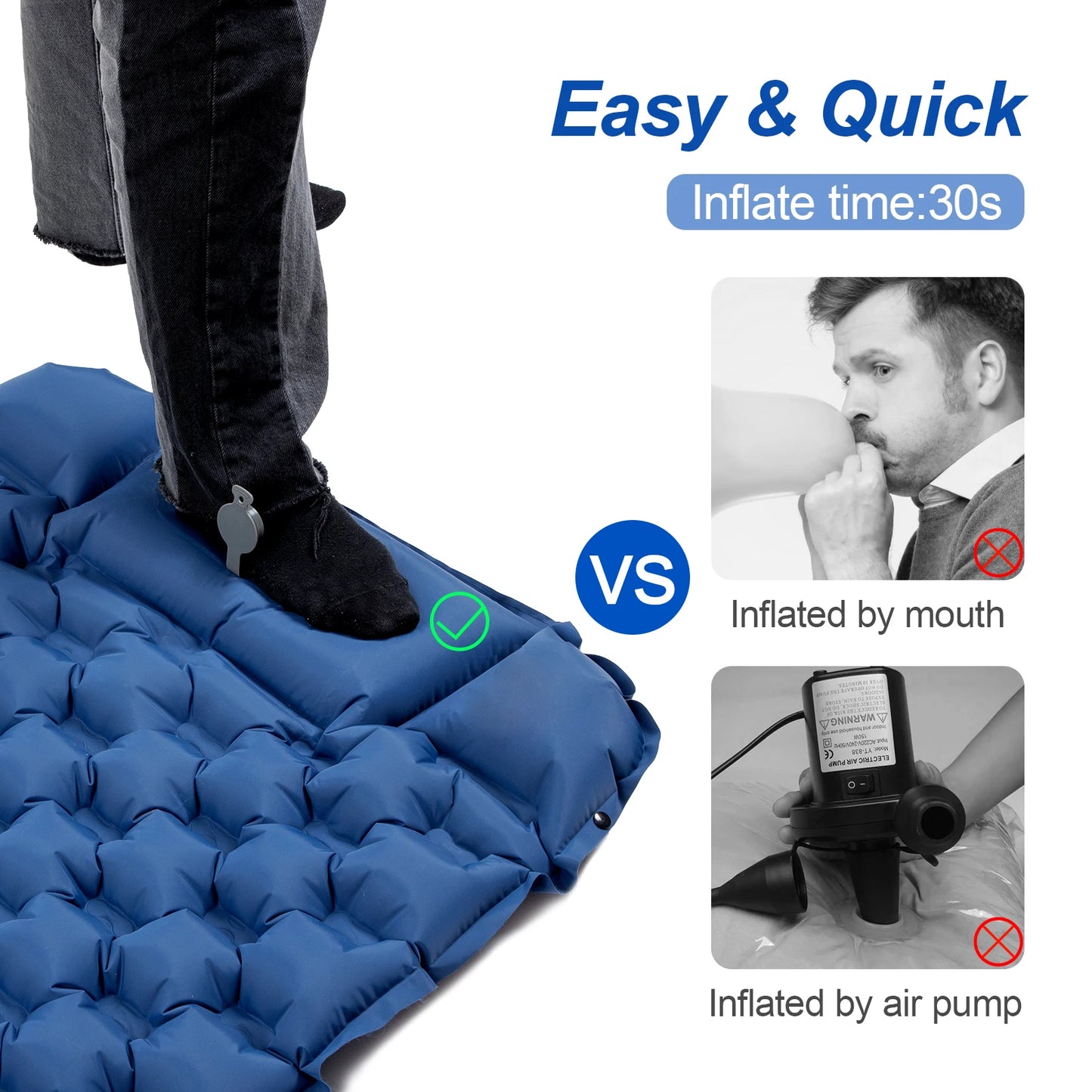 Waterproof Ultralight Inflatable Air Mattress With Pillow TPU