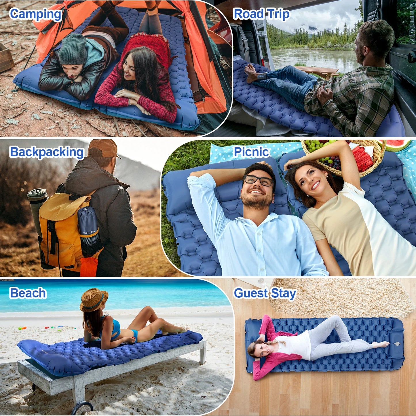 Waterproof Ultralight Inflatable Air Mattress With Pillow TPU