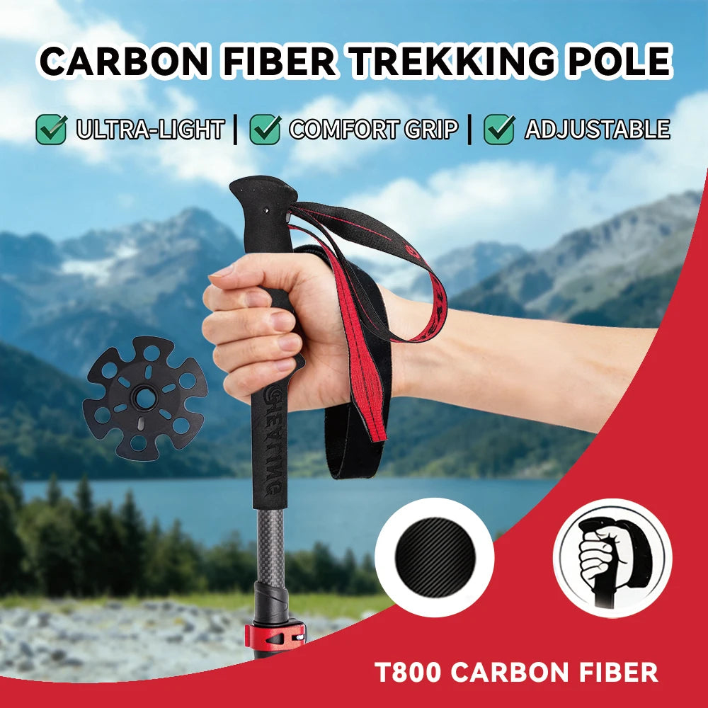OKHEALING Ultralight Carbon Fiber Trekking Poles