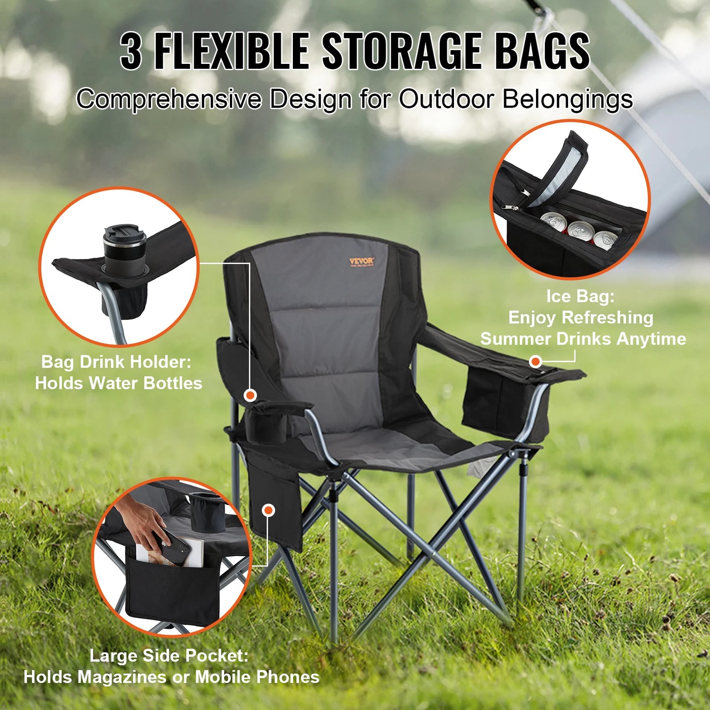 SucceBuy Ultralight Outdoor Folding Camping Chair 350lbs