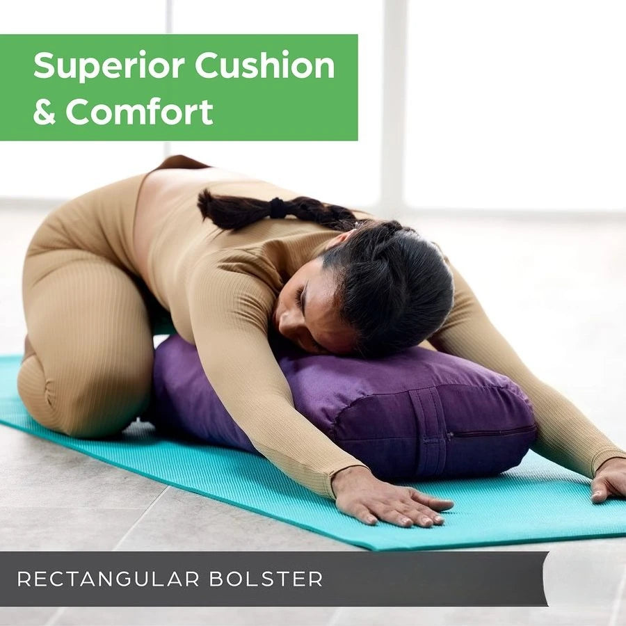 Round Yoga Bolster Pillow With Cotton Fill Cushion