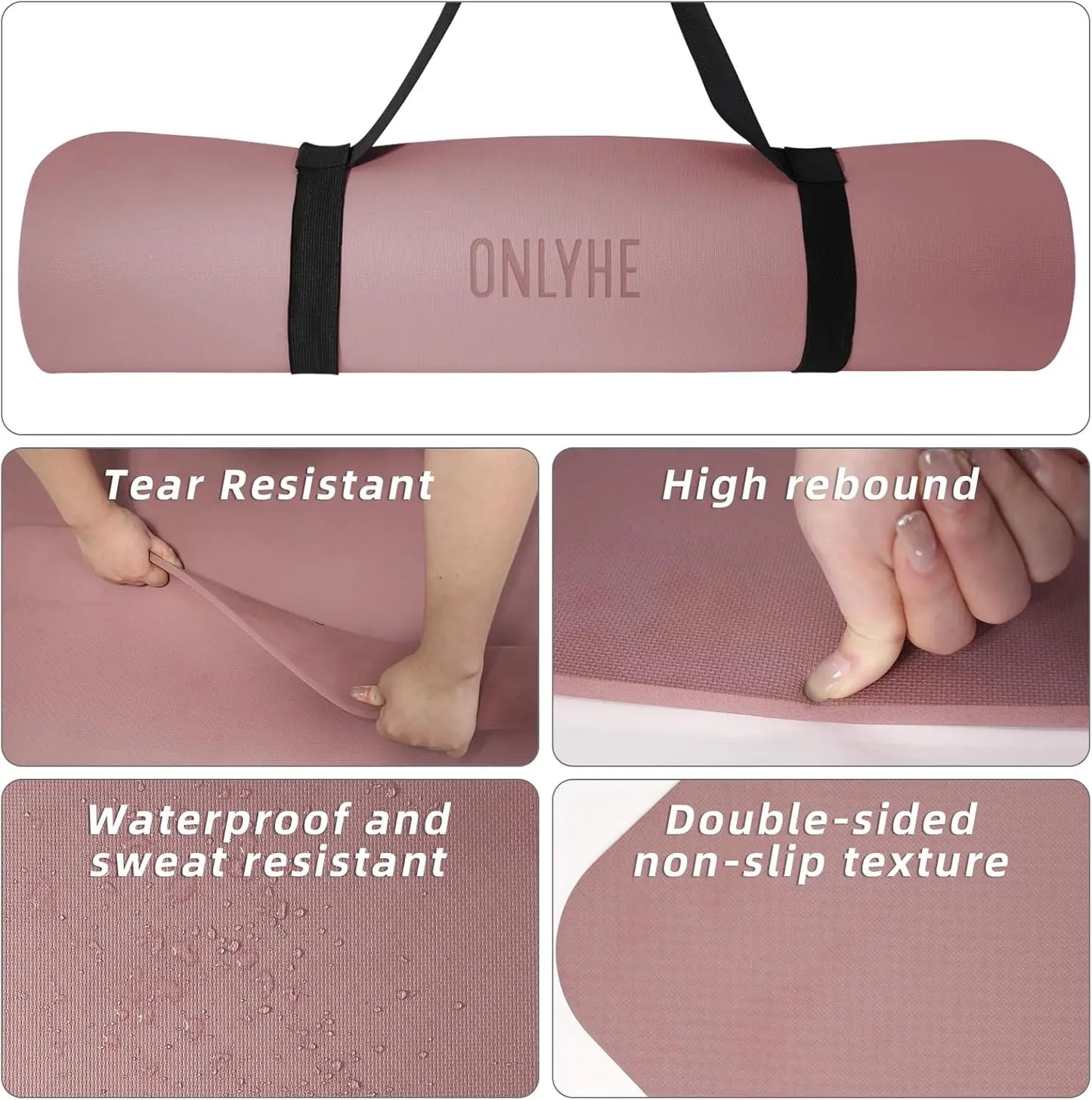 Extra Thick Yoga Mat TPE Anti Slip Lightweight