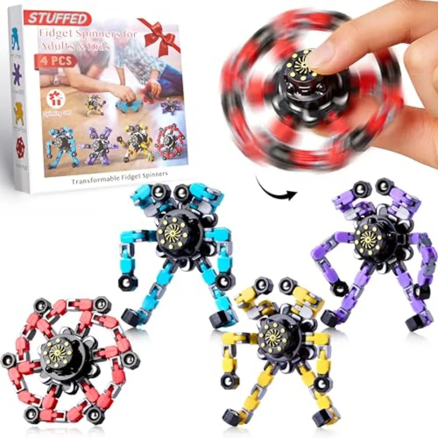 Transformable Spinners 4 Pack For Anxiety Relief