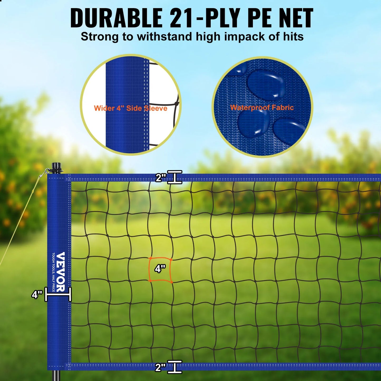 SucceBuy Outdoor Volleyball Net System with Adjustable Poles