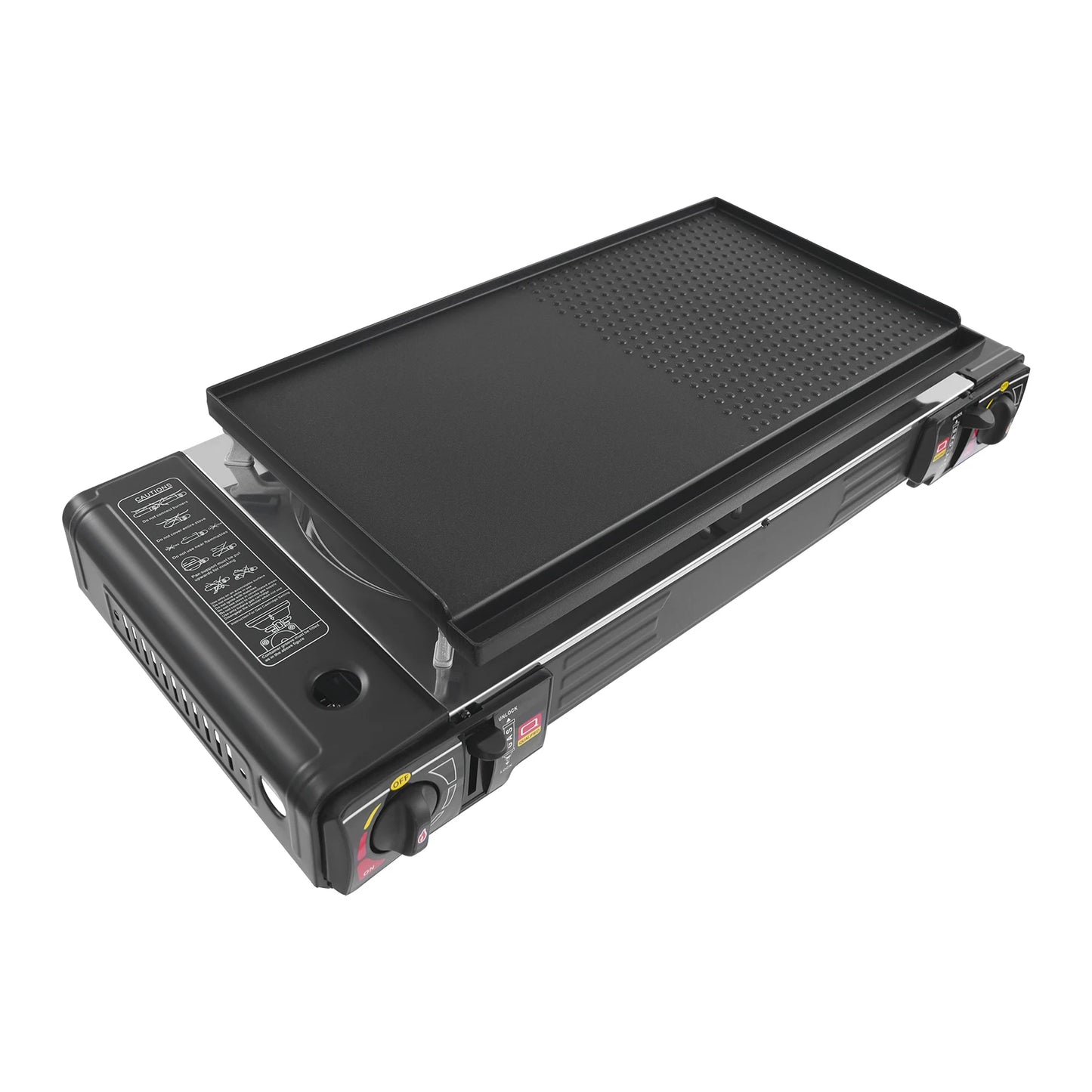Gas Stove With Grill Pan 2 Burner Camping Stove