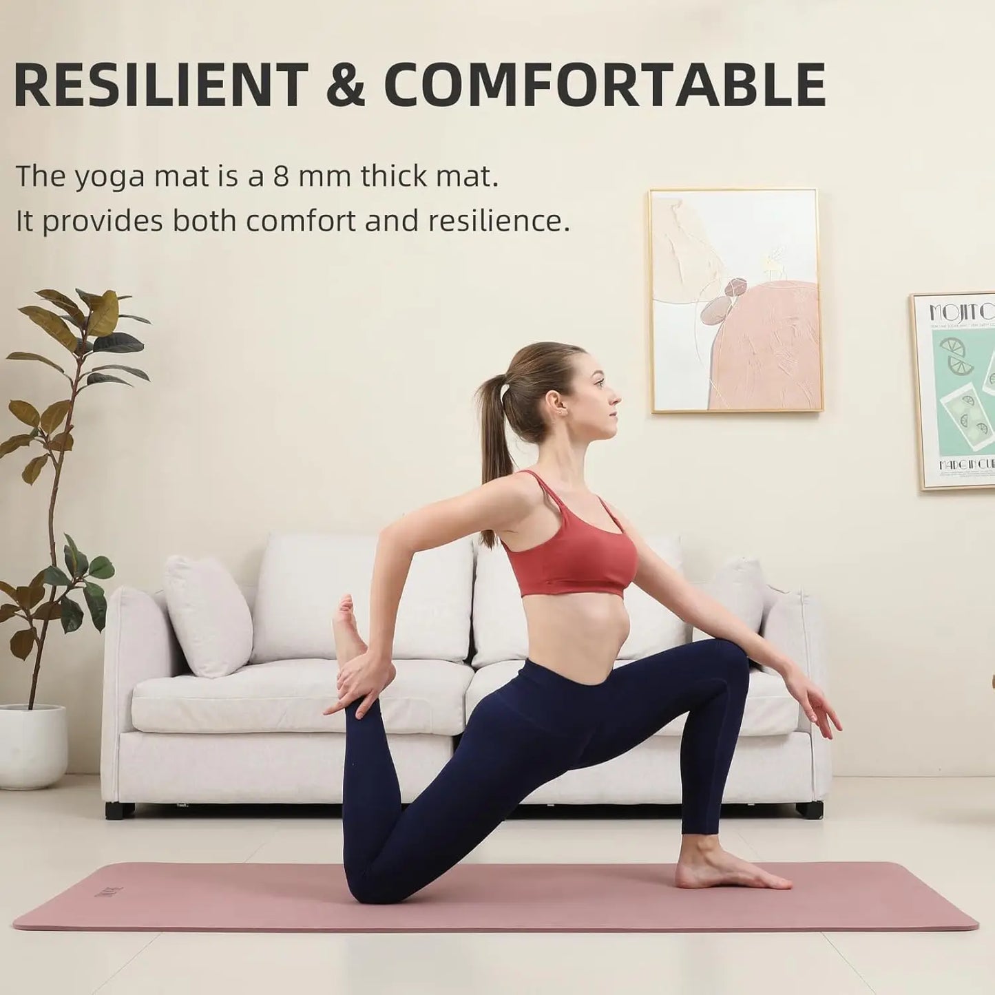 Extra Thick Yoga Mat TPE Anti Slip Lightweight