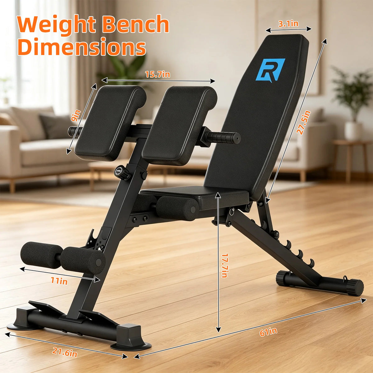 Multifunctional Roman Fitness Bench for Core Training