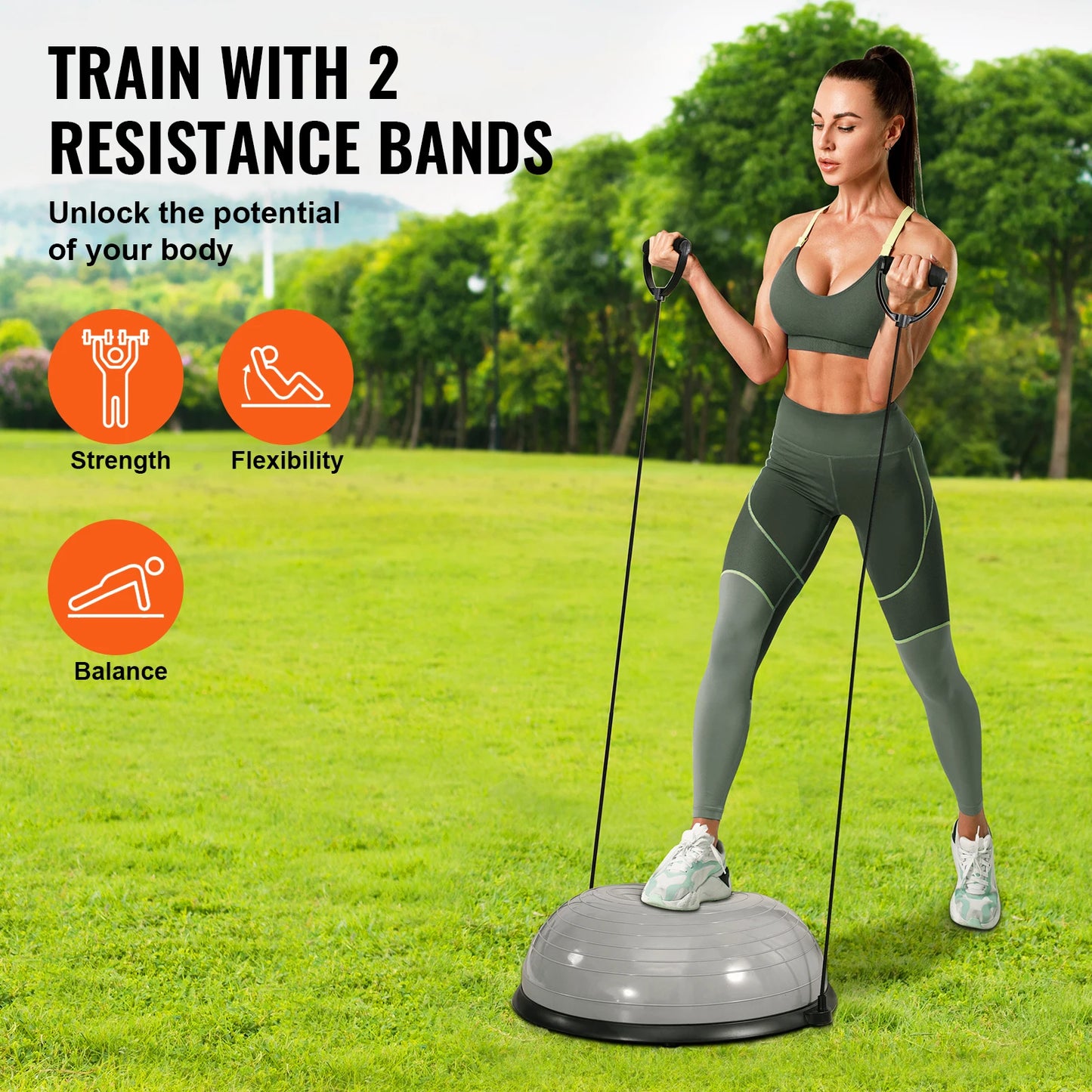 SucceBuy Balance Ball Trainer With Resistance Bands
