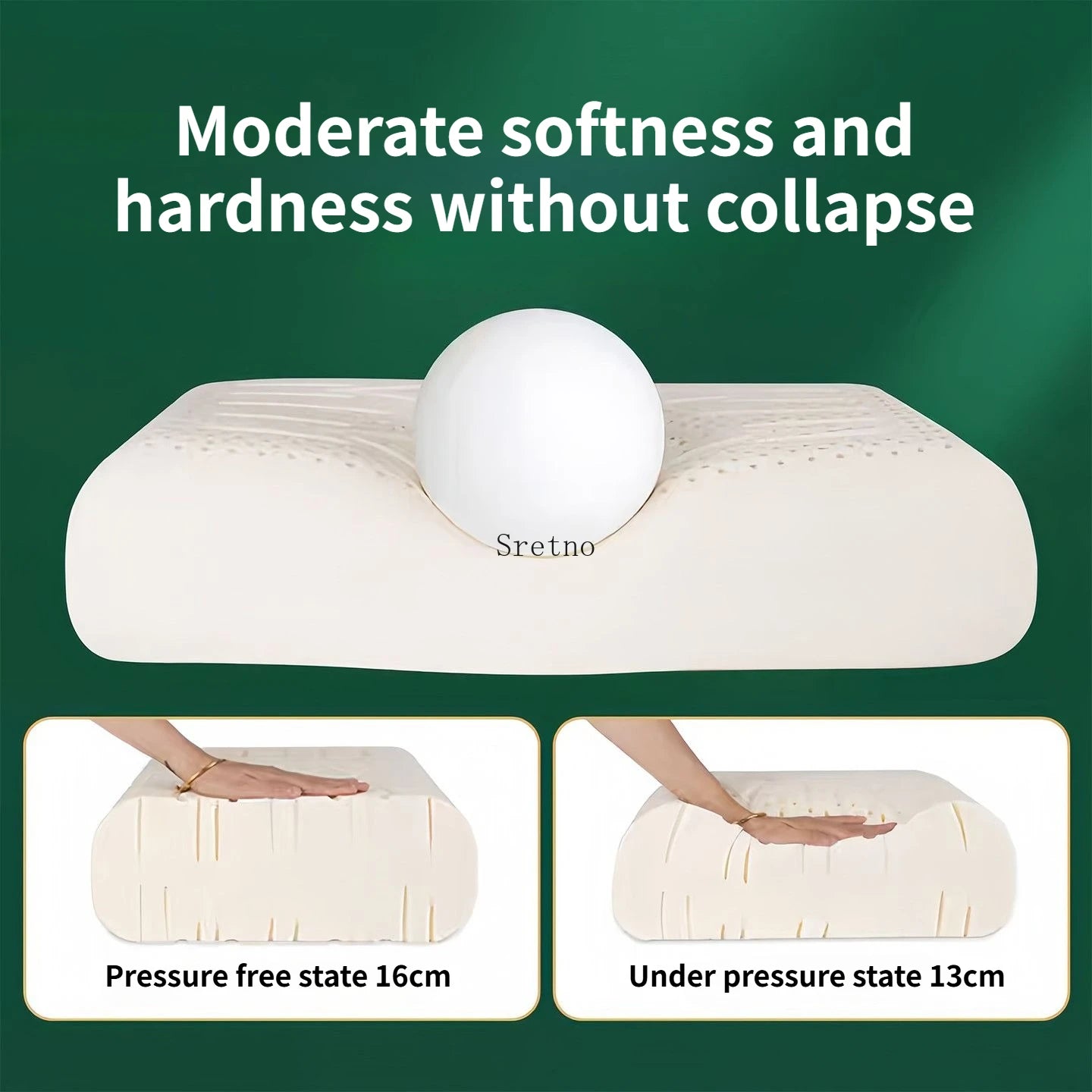 SRETNOCN Natural Latex Pillow For Neck Support