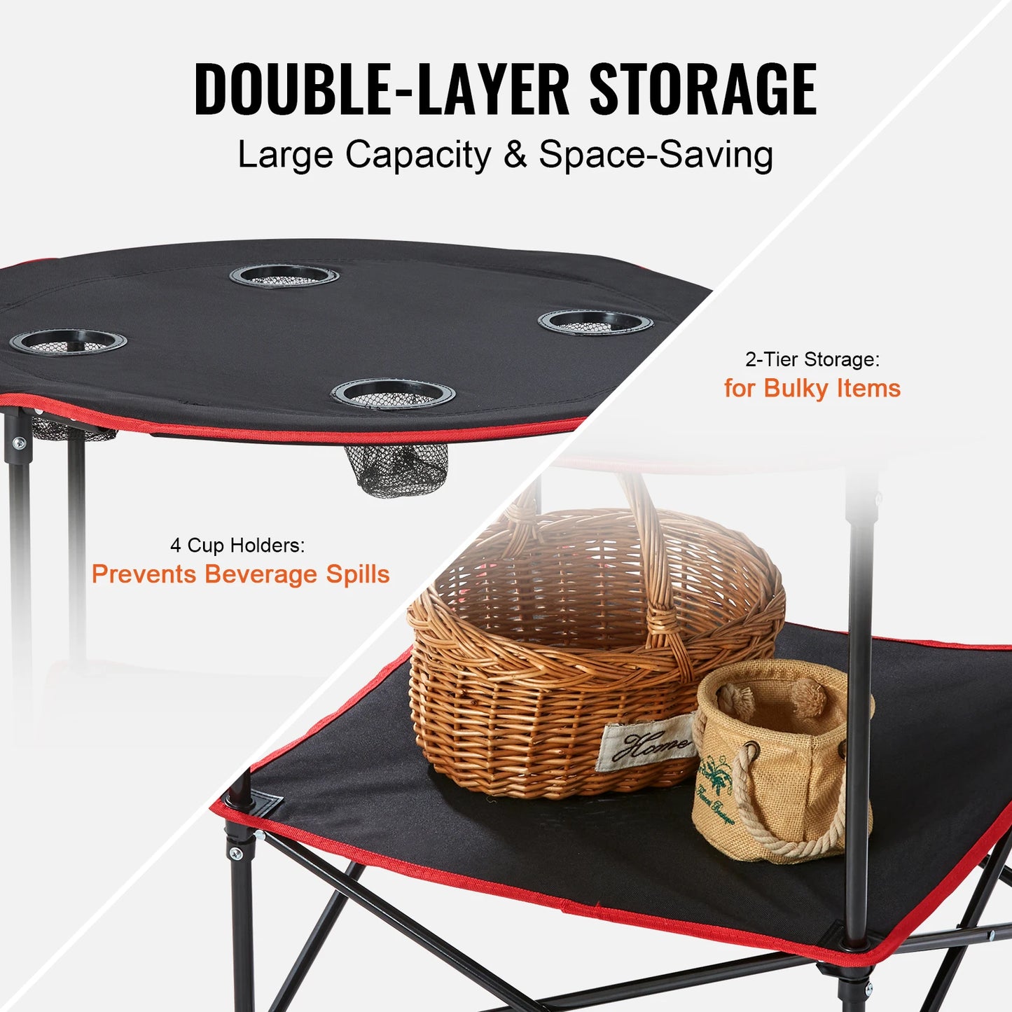SucceBuy Folding Camping Table Ultra Compact Outdoor Table