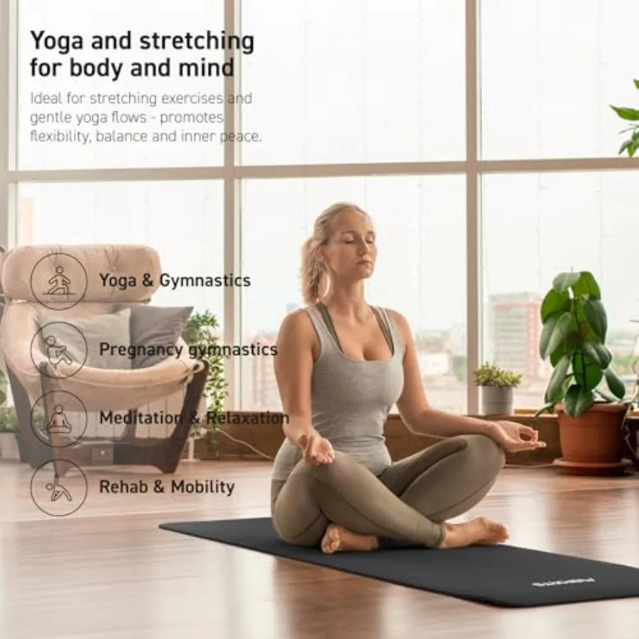 Yoga Mat Premium Non Slip Cushioned NBR Foam