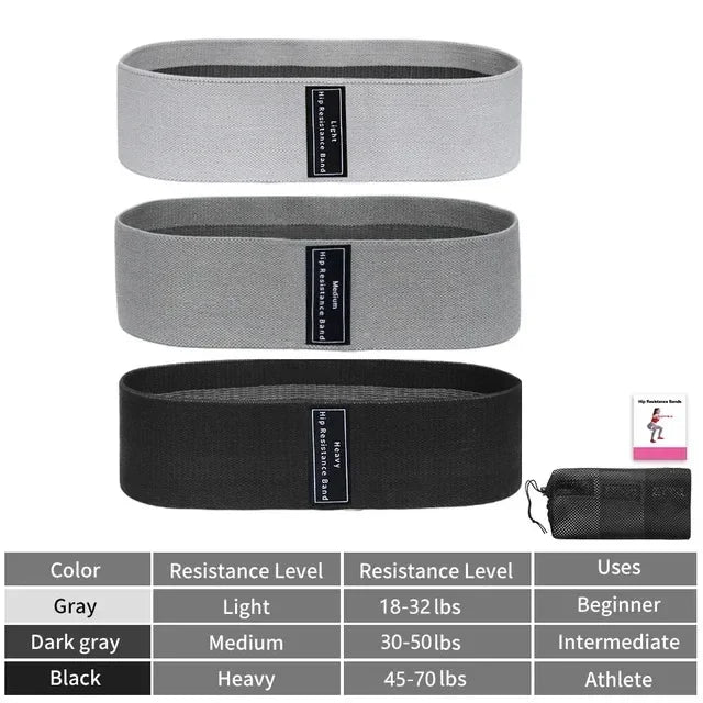 Elastic Fabric Glute And Thigh Resistance Bands Workout