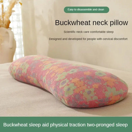 Buckwheat Neck Pillow With Double Layer Cotton Comfort