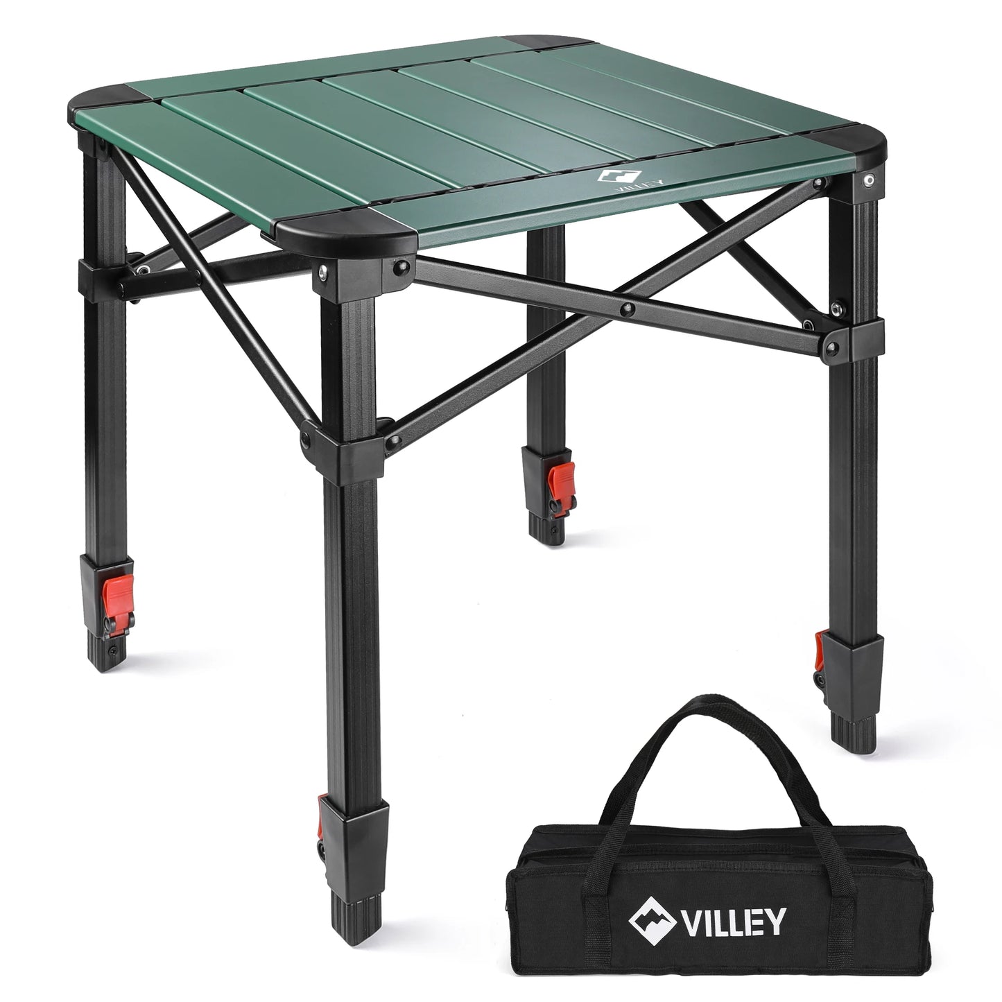 VILLEY Folding Camping Table Aluminum Lightweight Carry Bag