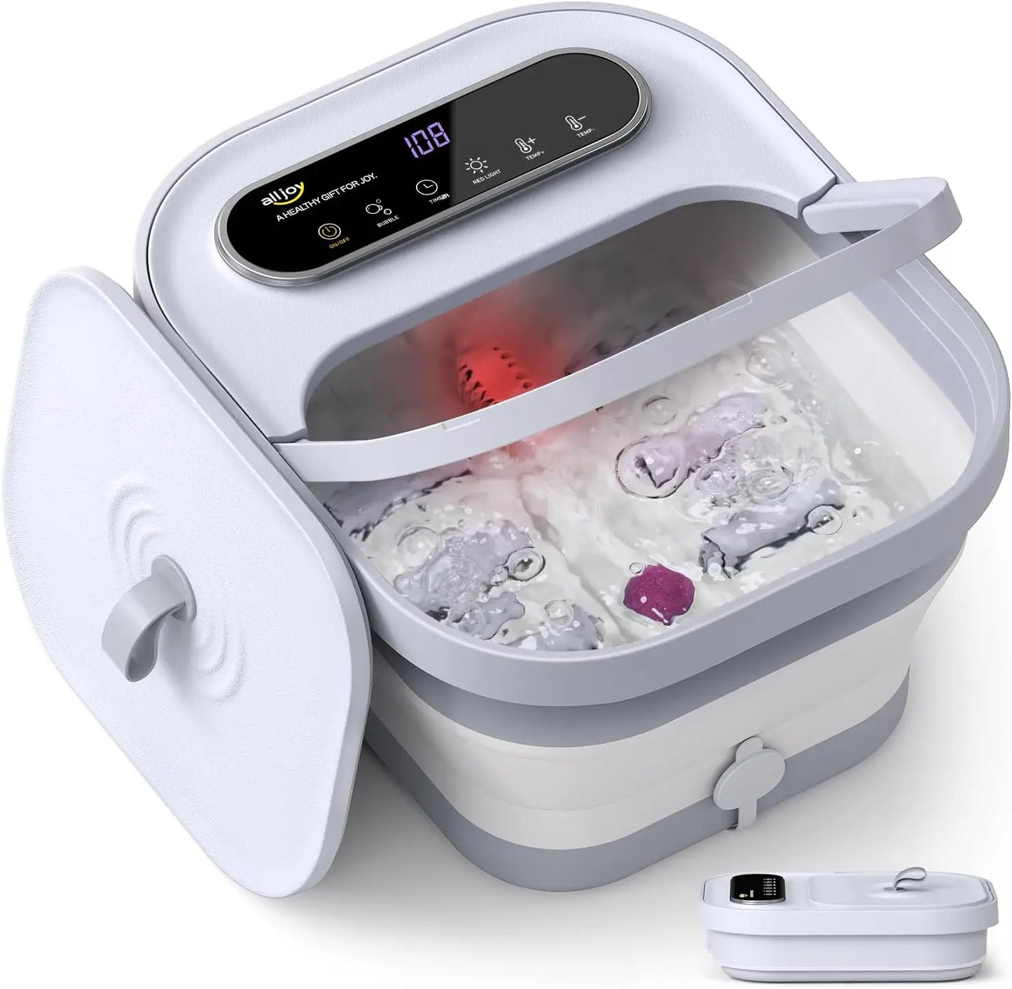 Collapsible Foot Spa Massager With Heat And Shiatsu Rollers