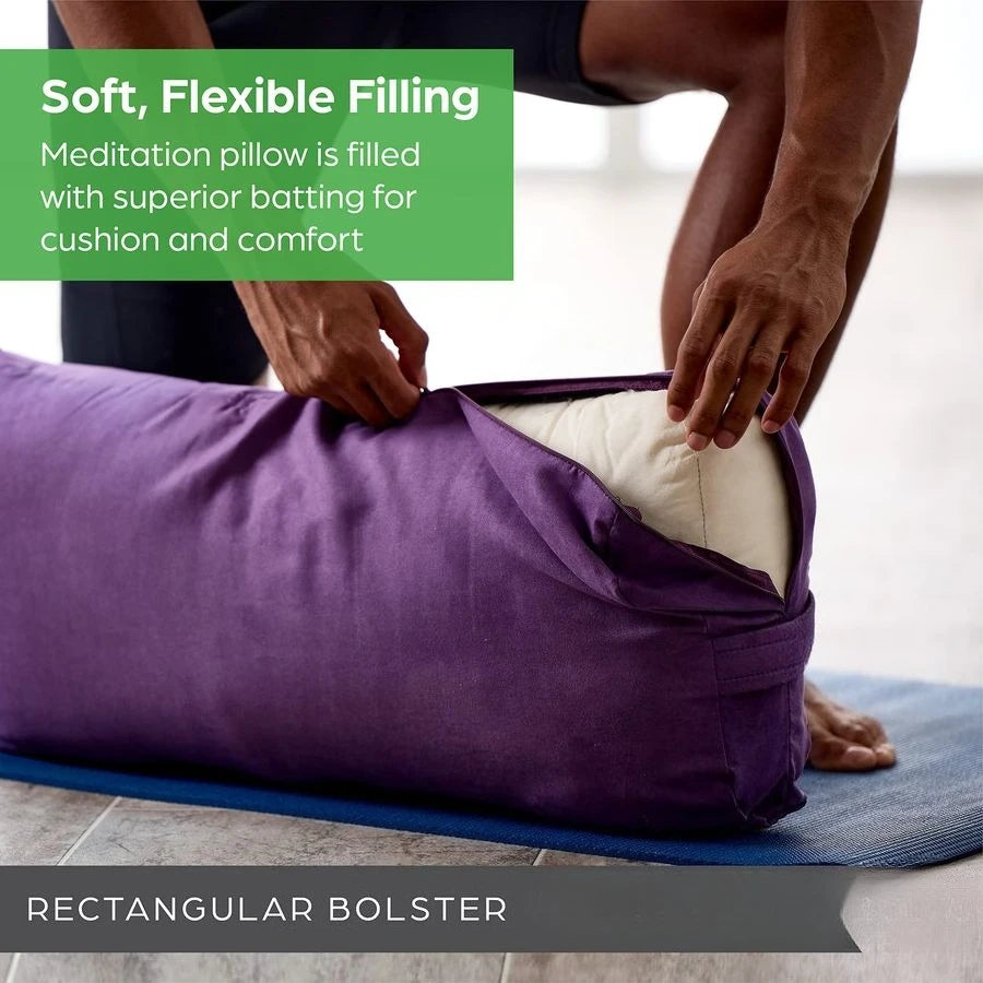 Round Yoga Bolster Pillow With Cotton Fill Cushion