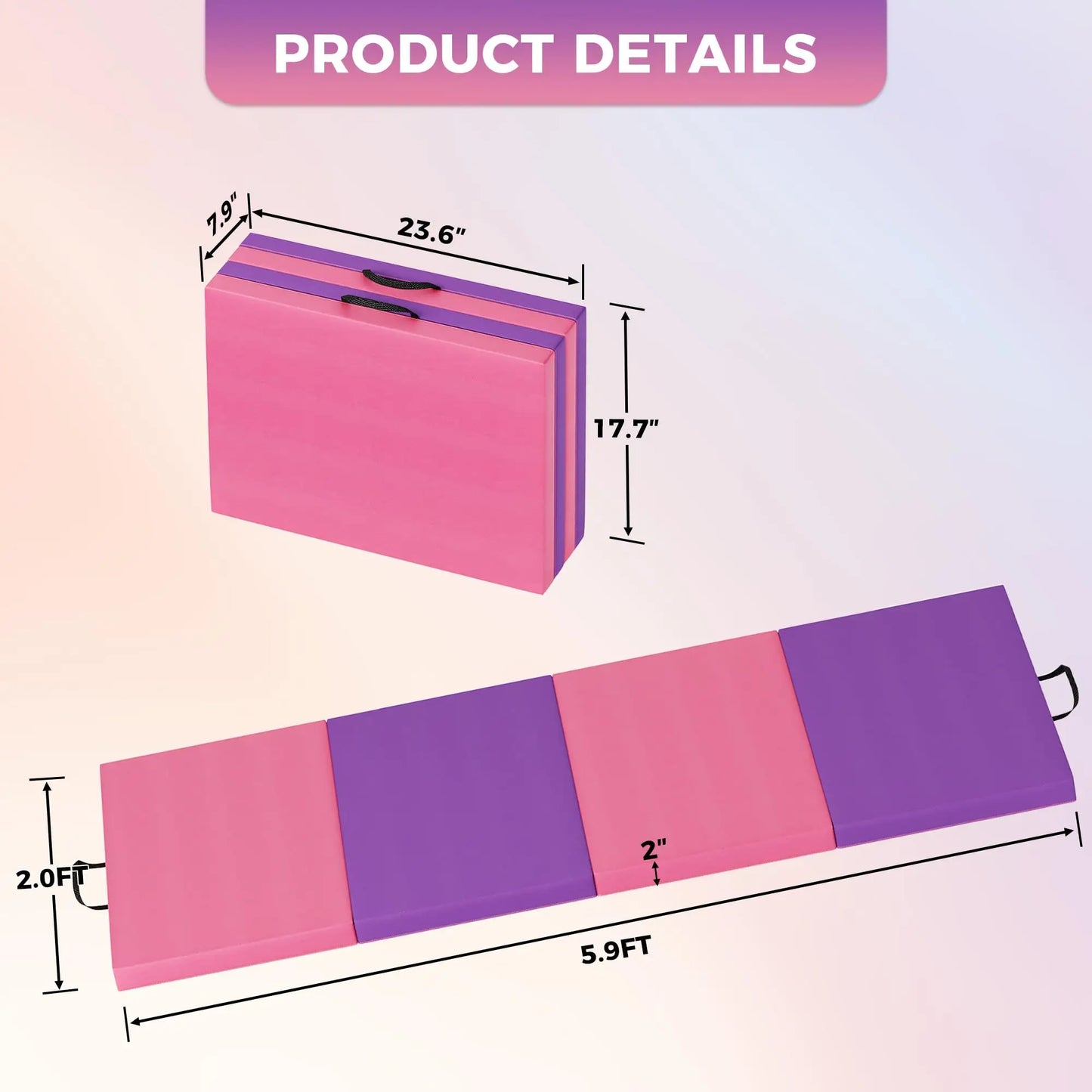 HiMISS Gymnastics Mat Exercise Tumbling Floor Pad For Home