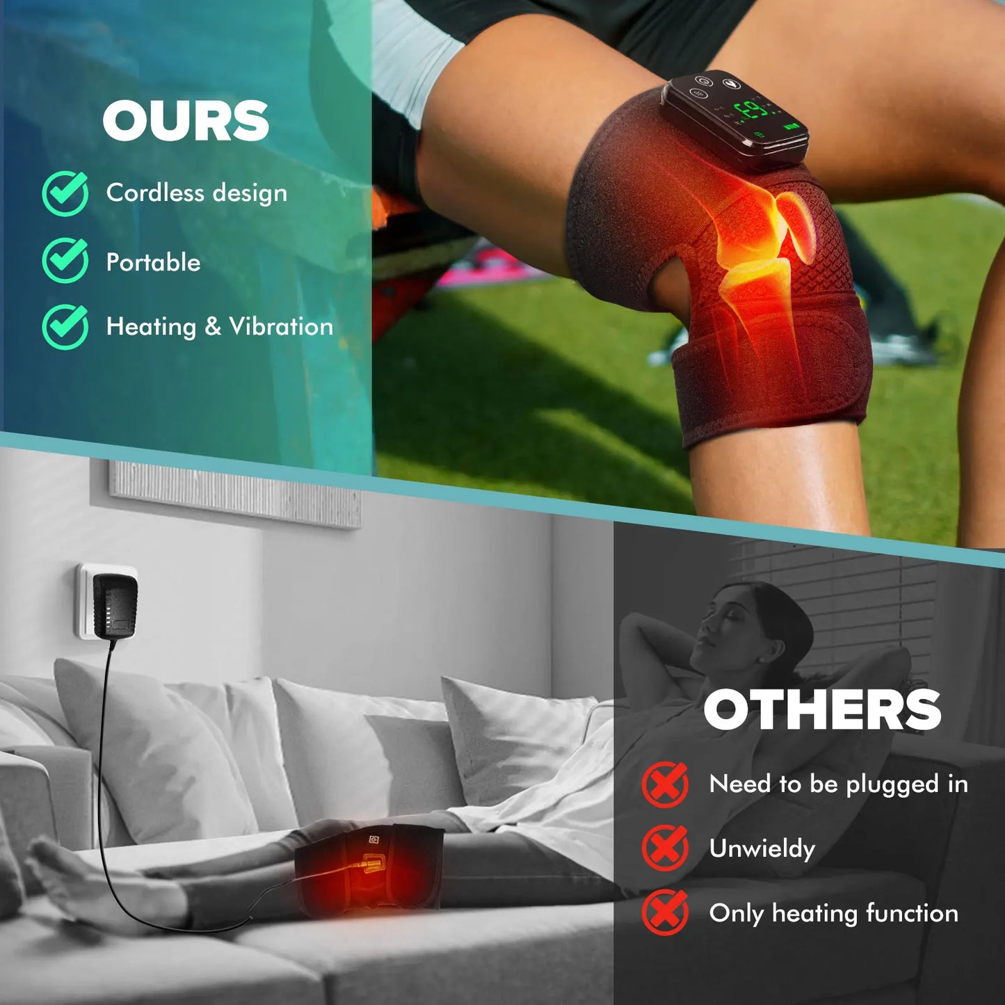 Hailicare Knee Heating Massager for Joint Pain Relief