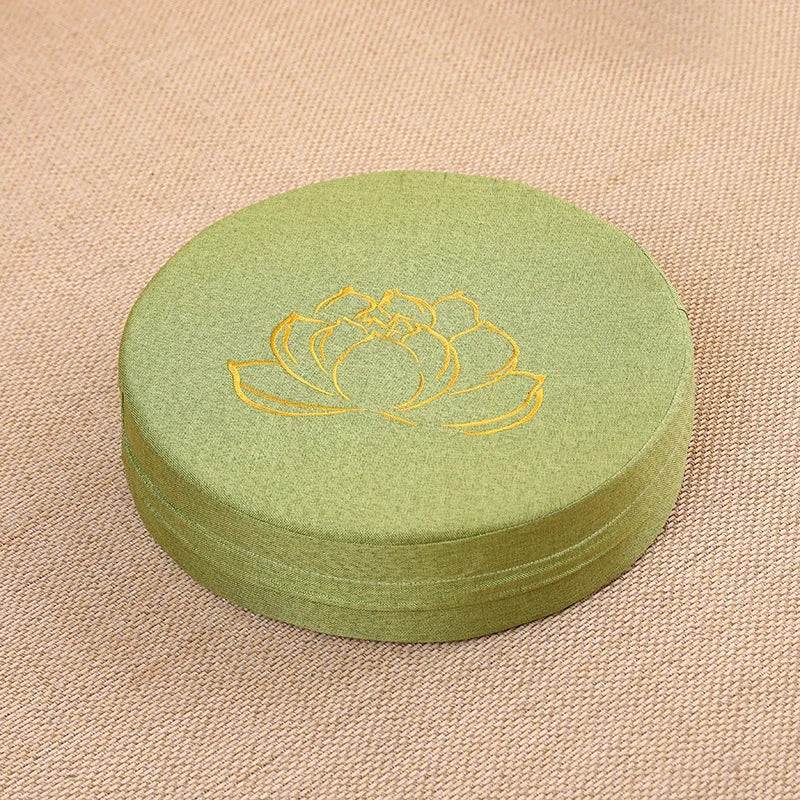 Yoga Meditation Linen Cushion Lotus Texture Backrest Pillow