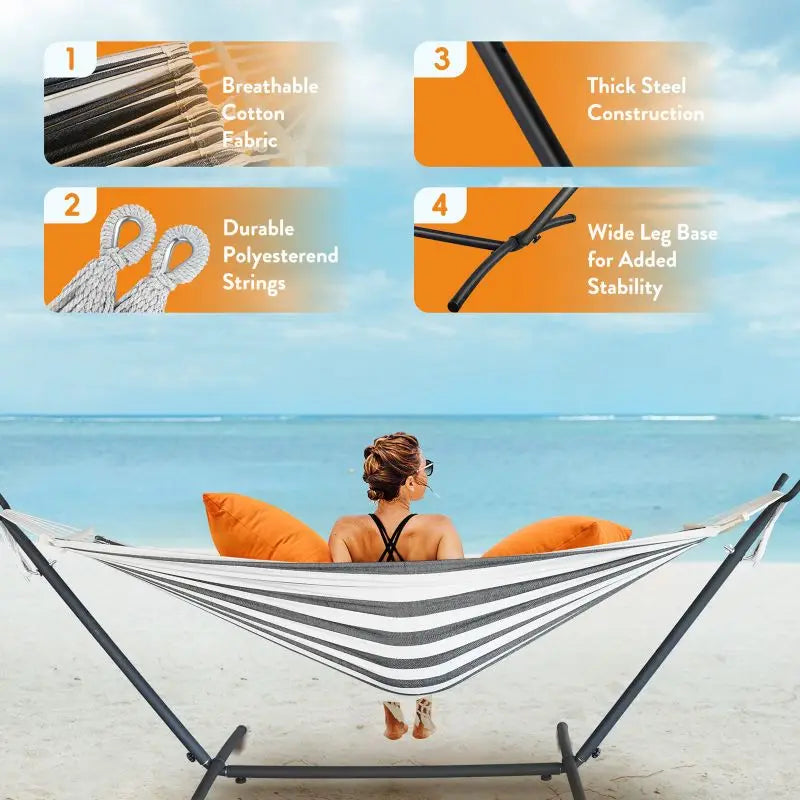 GYROOR Adjustable Hammock Stand 600lb Capacity
