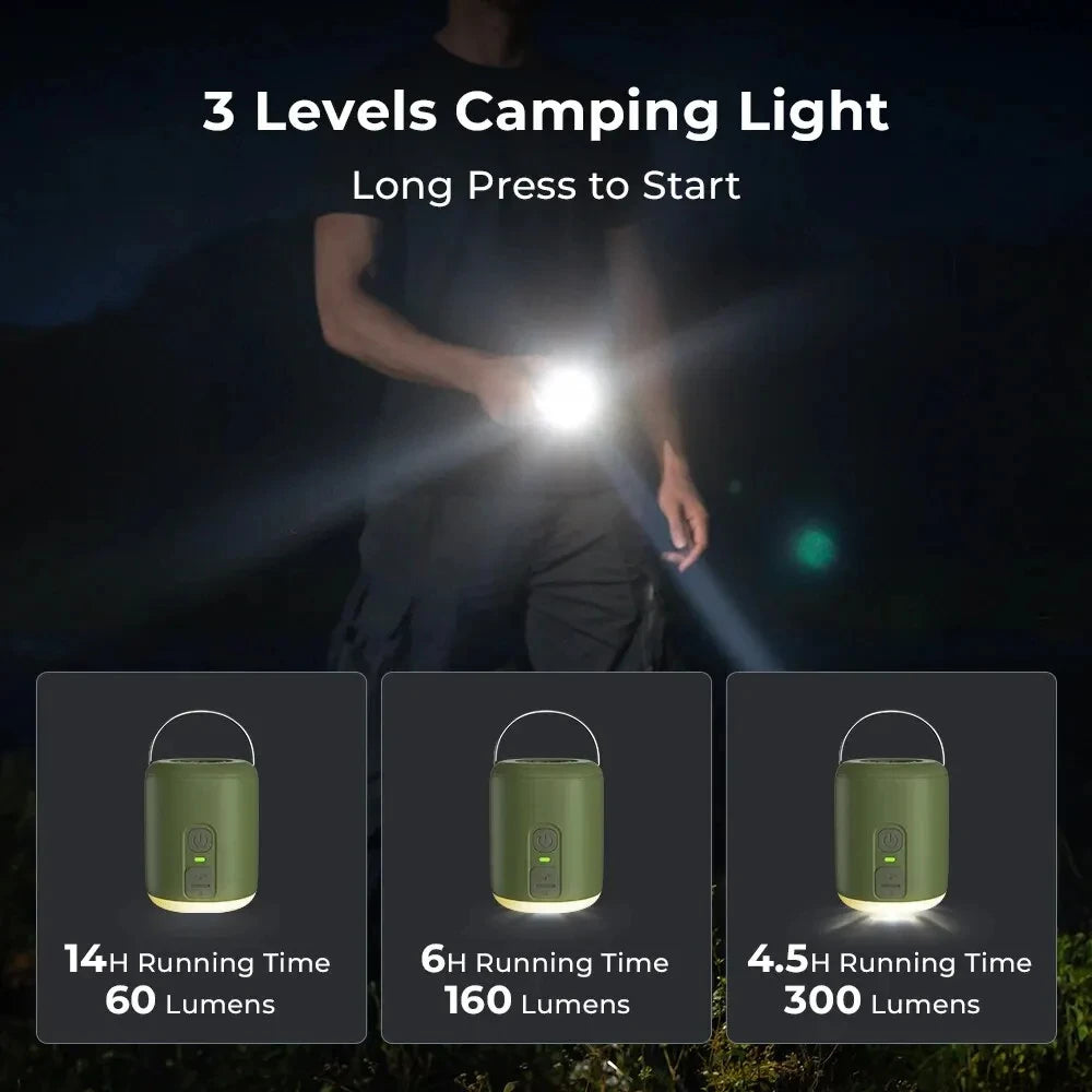 Tiny Air Pump With Camping Lantern Magnetic Design