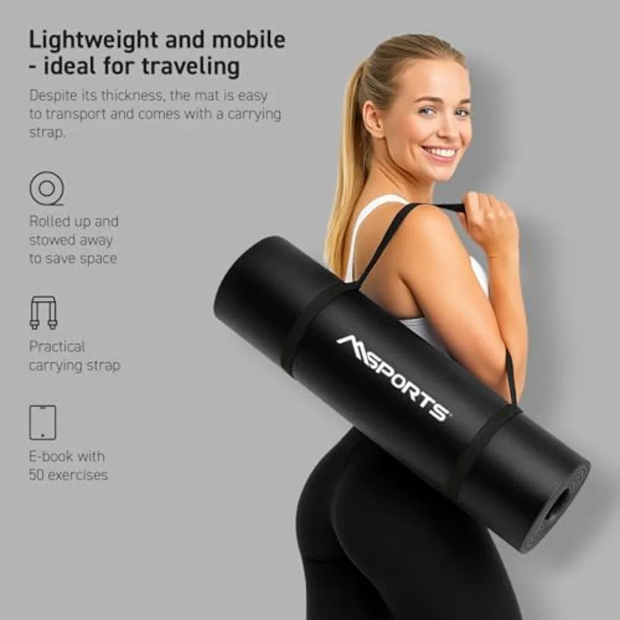 Yoga Mat Premium Non Slip Cushioned NBR Foam