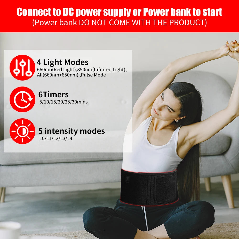 Red Light Therapy Belt 660nm 850nm Near Infrared for Body