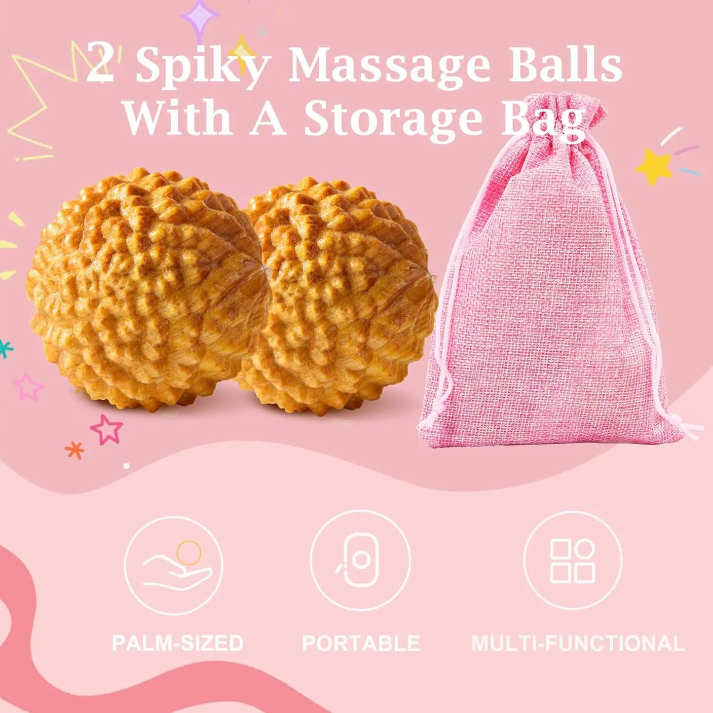 Wooden Massage Ball Acupressure 2 Pack for Labor Pain Relief