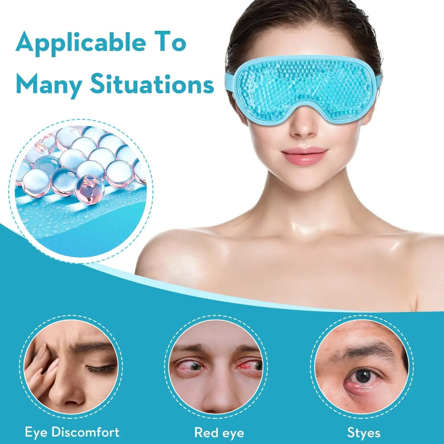 Cooling Gel Eye Mask Reusable Cold Pack for Puffy Eyes