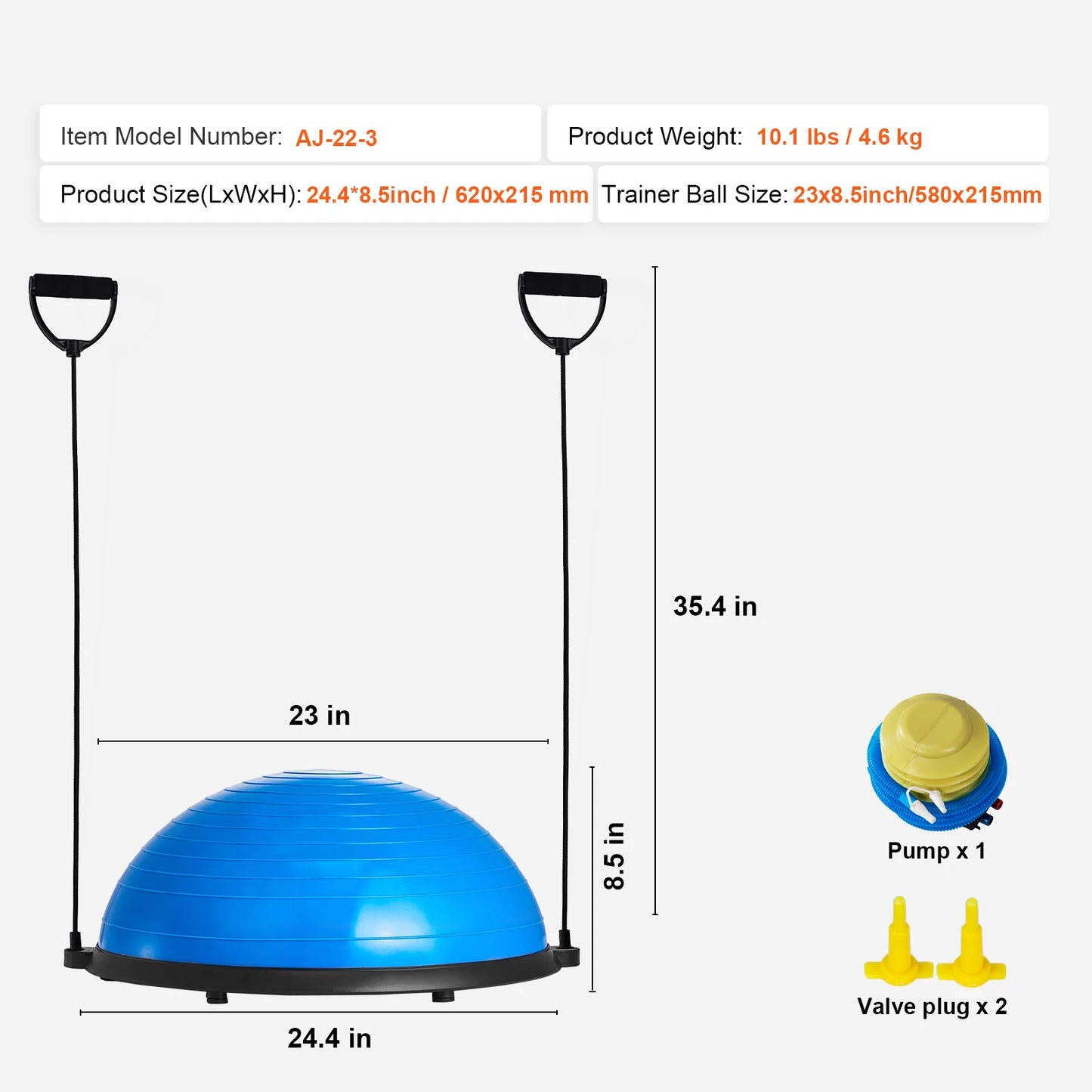 SucceBuy Balance Ball Trainer With Resistance Bands