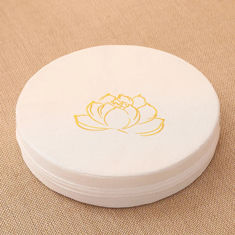 Yoga Meditation Linen Cushion Lotus Texture Backrest Pillow