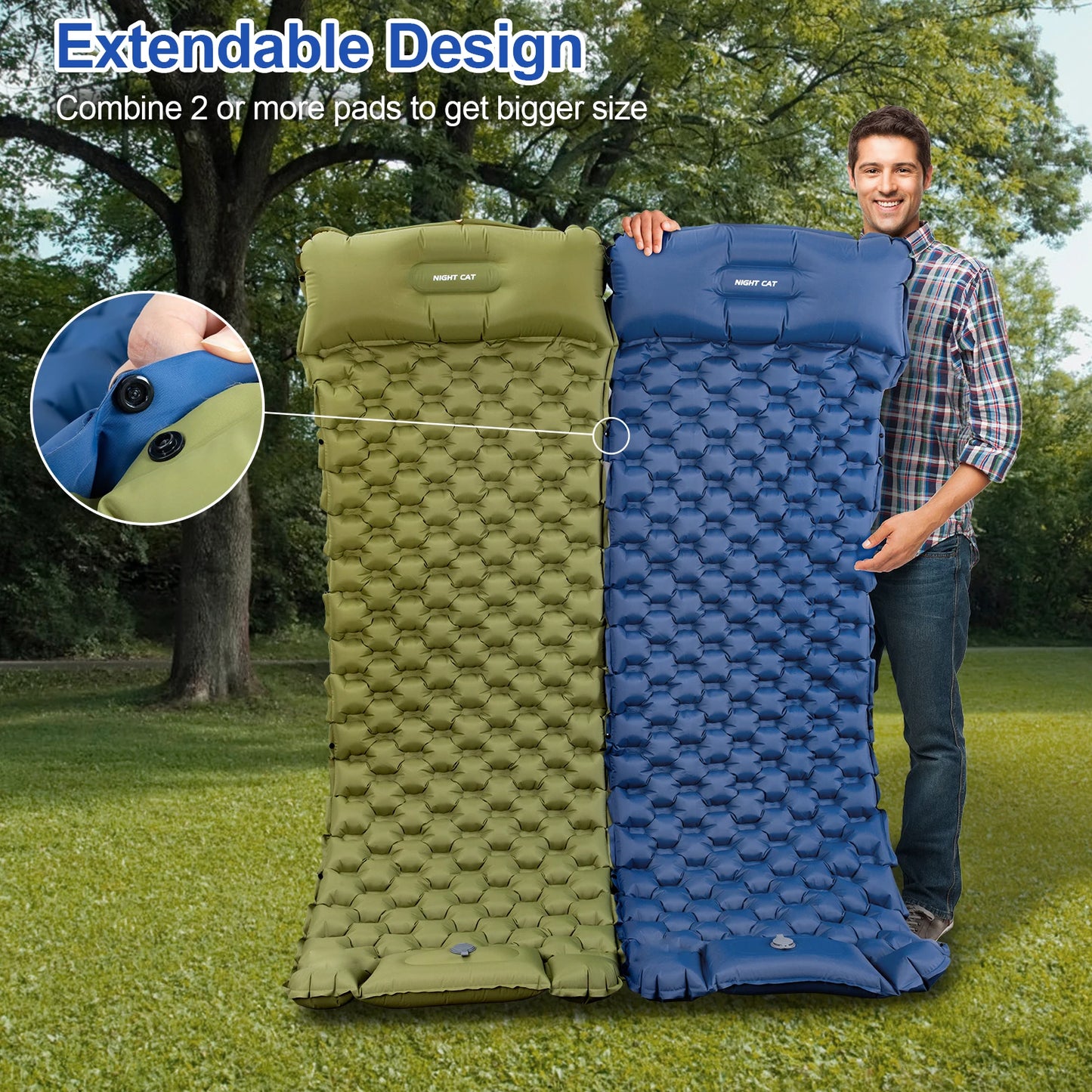 Waterproof Ultralight Inflatable Air Mattress With Pillow TPU