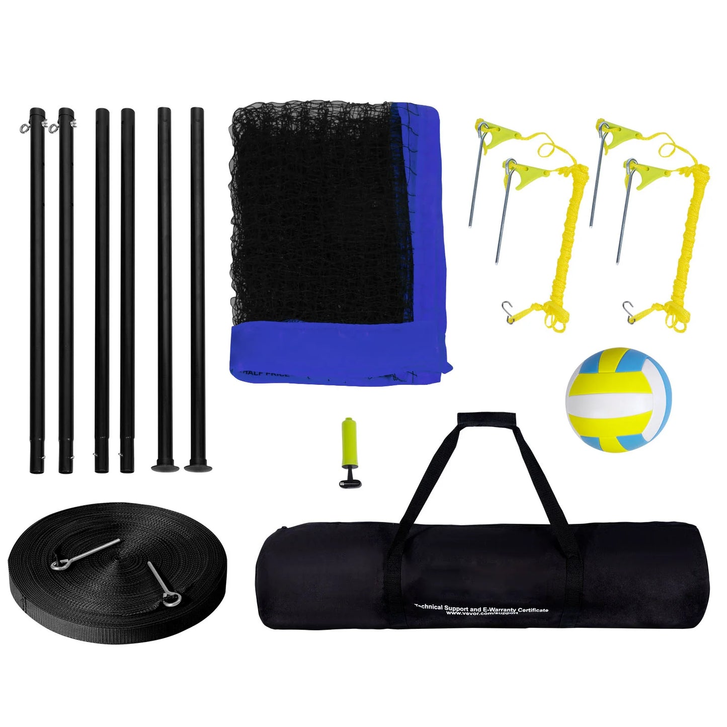 SucceBuy Outdoor Volleyball Net System with Adjustable Poles