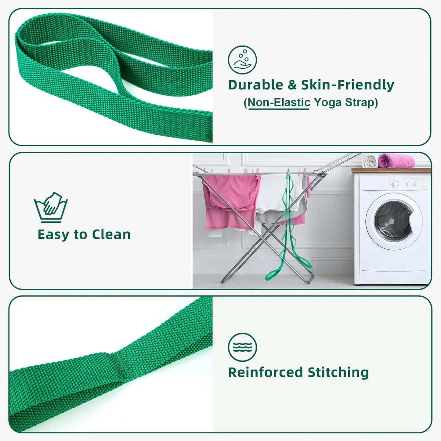 Ten Loop Non Elastic Stretching Strap For Yoga And Pilates