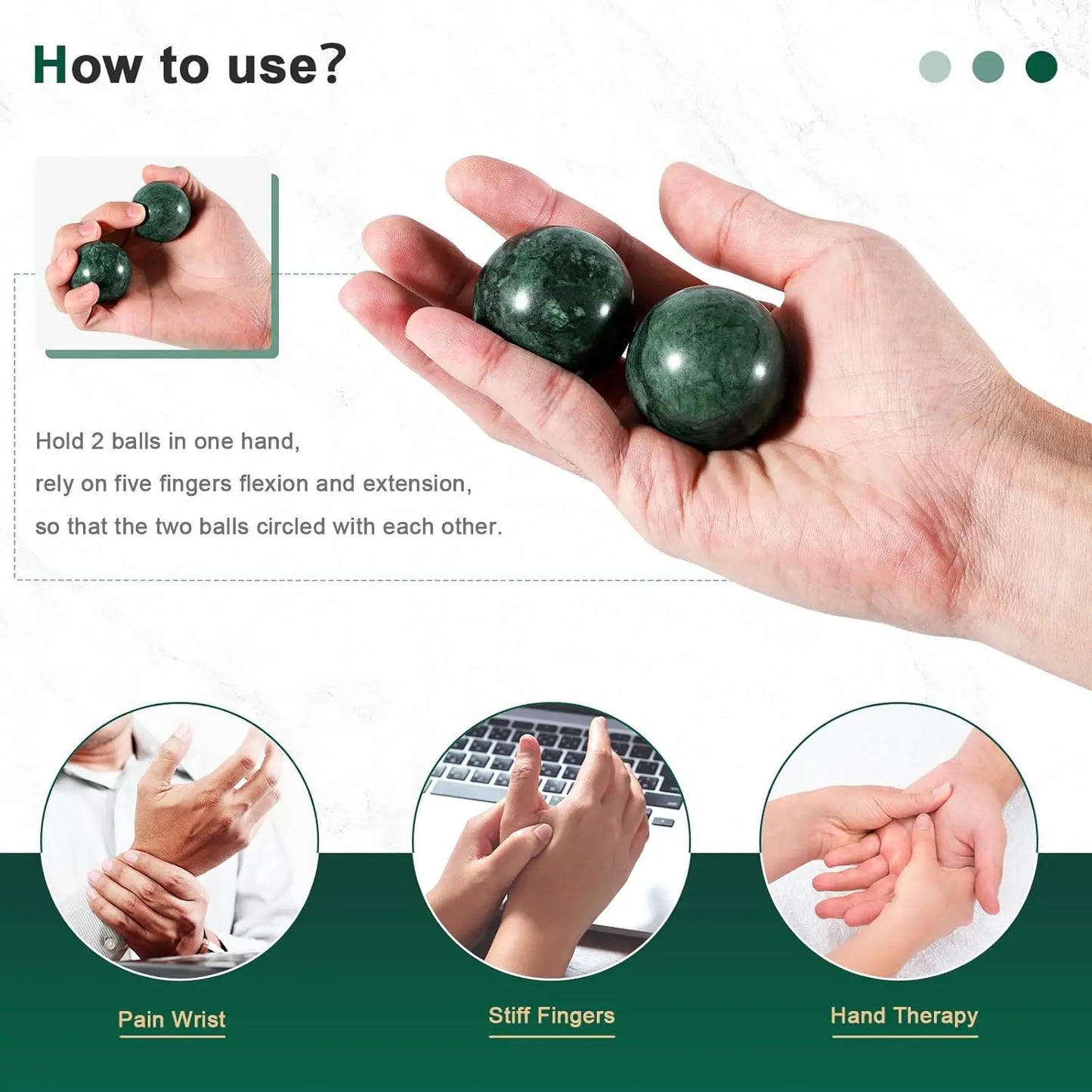 2 Pack Hand Therapy Balls With Pouch For Stress Relief