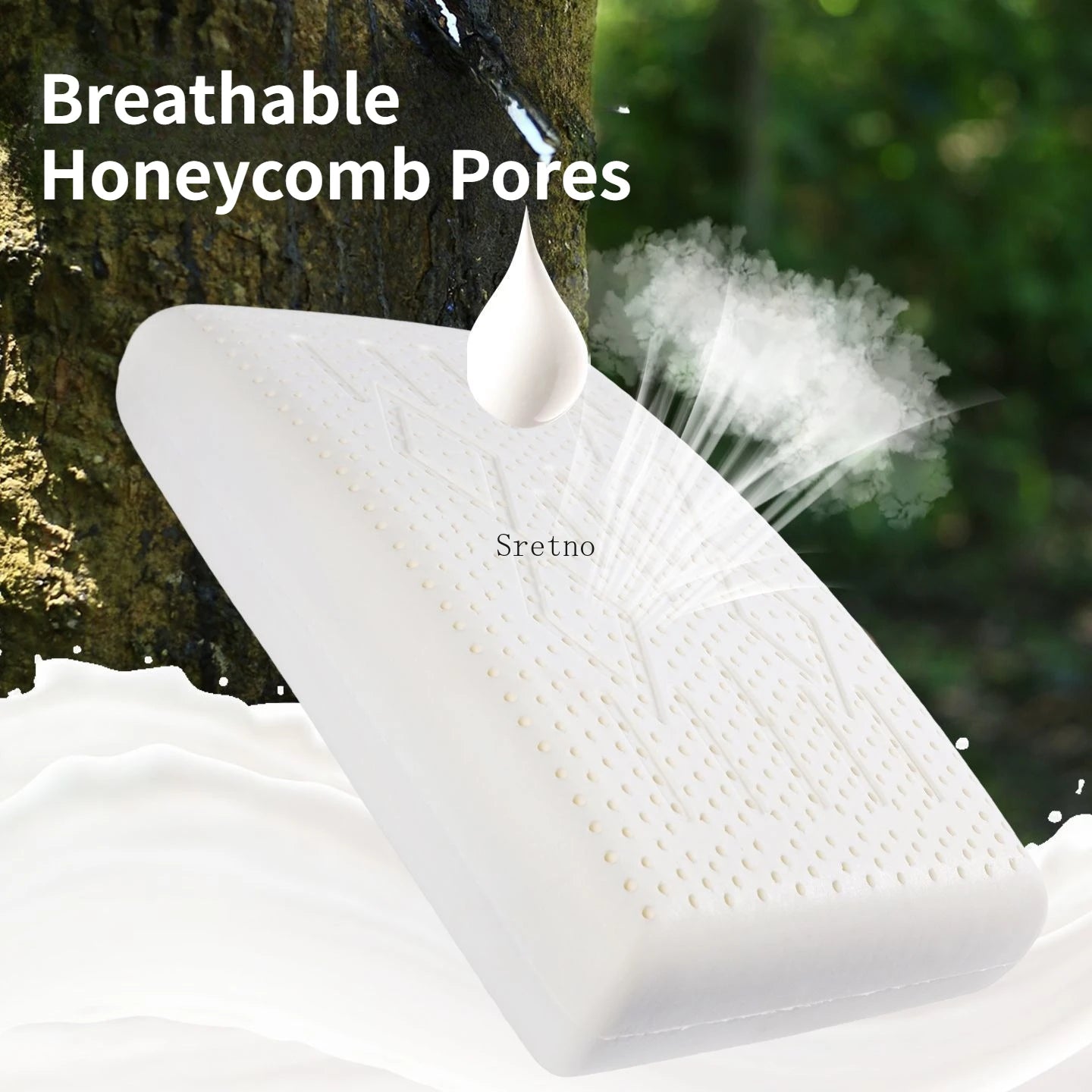 SRETNOCN Natural Latex Pillow For Neck Support