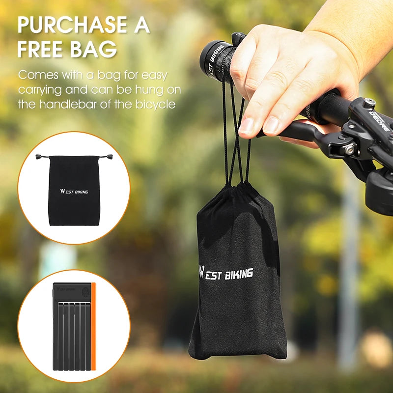 West Biking Foldable Bicycle Lock Anti-Theft With 3 Keys