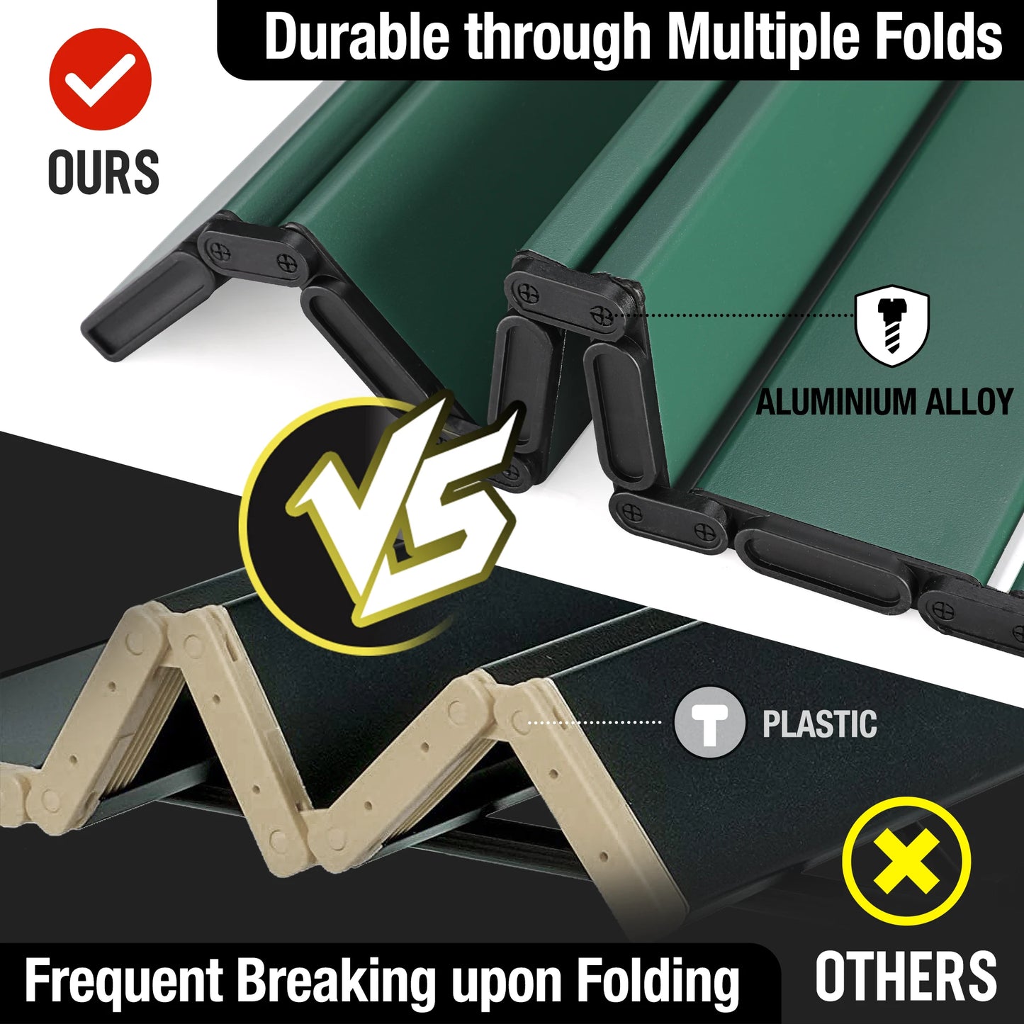 VILLEY Folding Camping Table Aluminum Lightweight Carry Bag