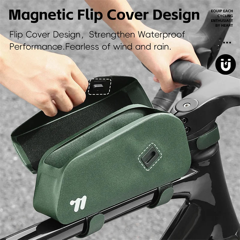 West Biking Magnetic Flip Cover Tube Bag for Bicycle